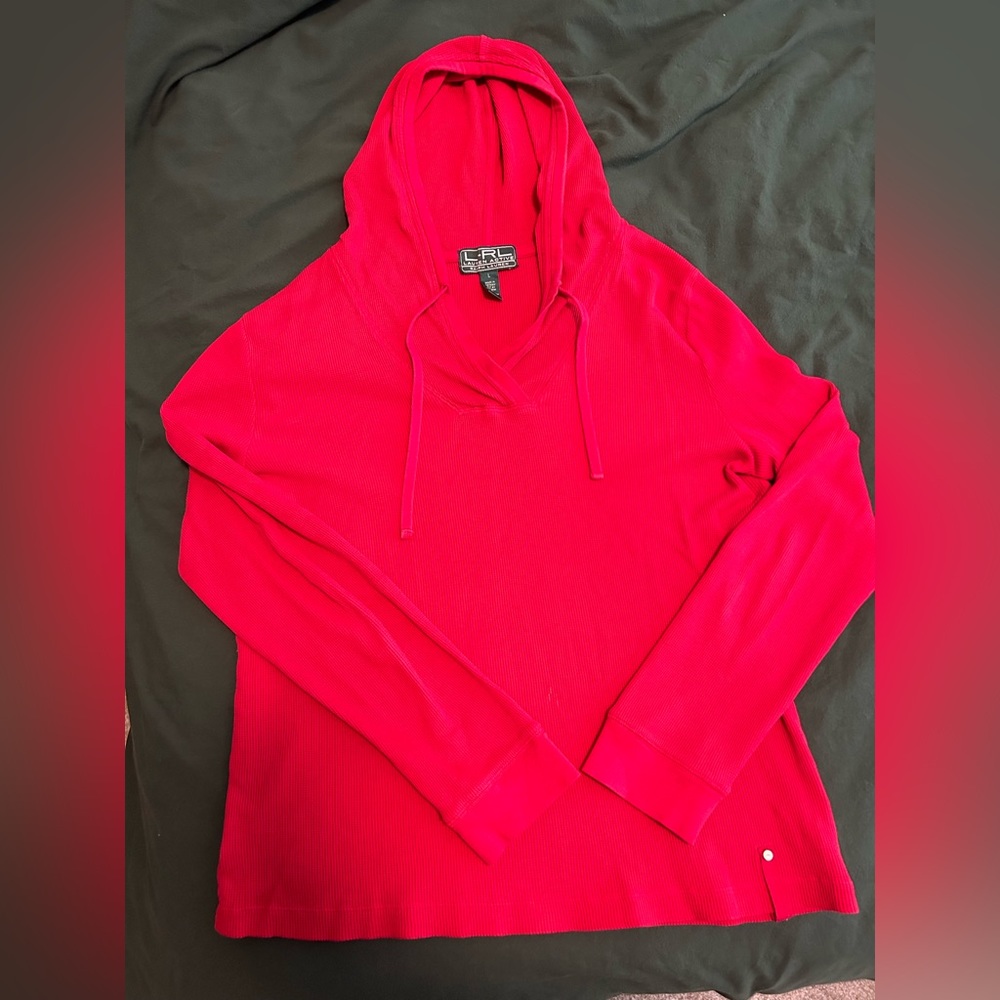 Vintage Ralph Lauren active top with hood!